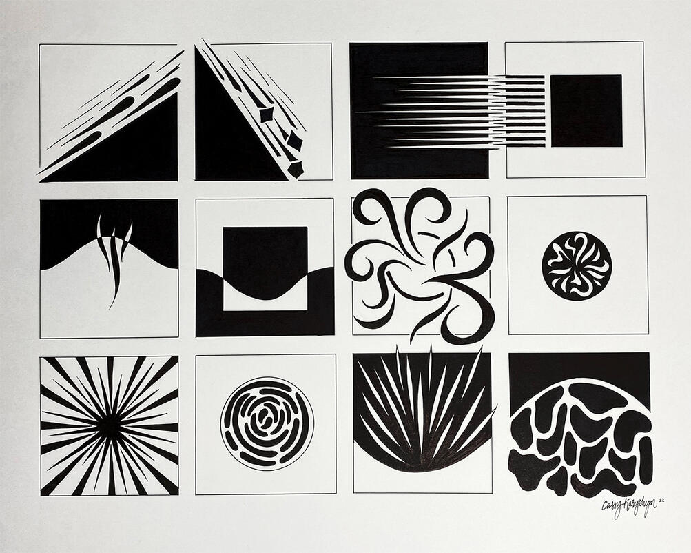 "Representations", Ink on Bristol Board, 2022, 18in x 24in